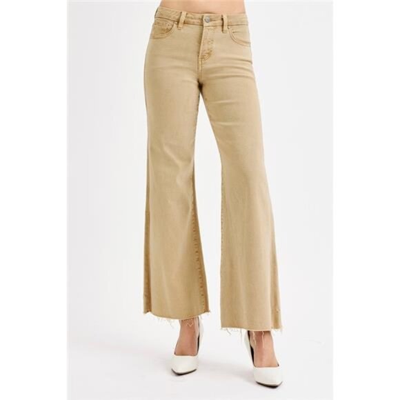 RISEN Full Size Raw Hem Wide Leg Jeans Plus Size - Picture 3 of 5